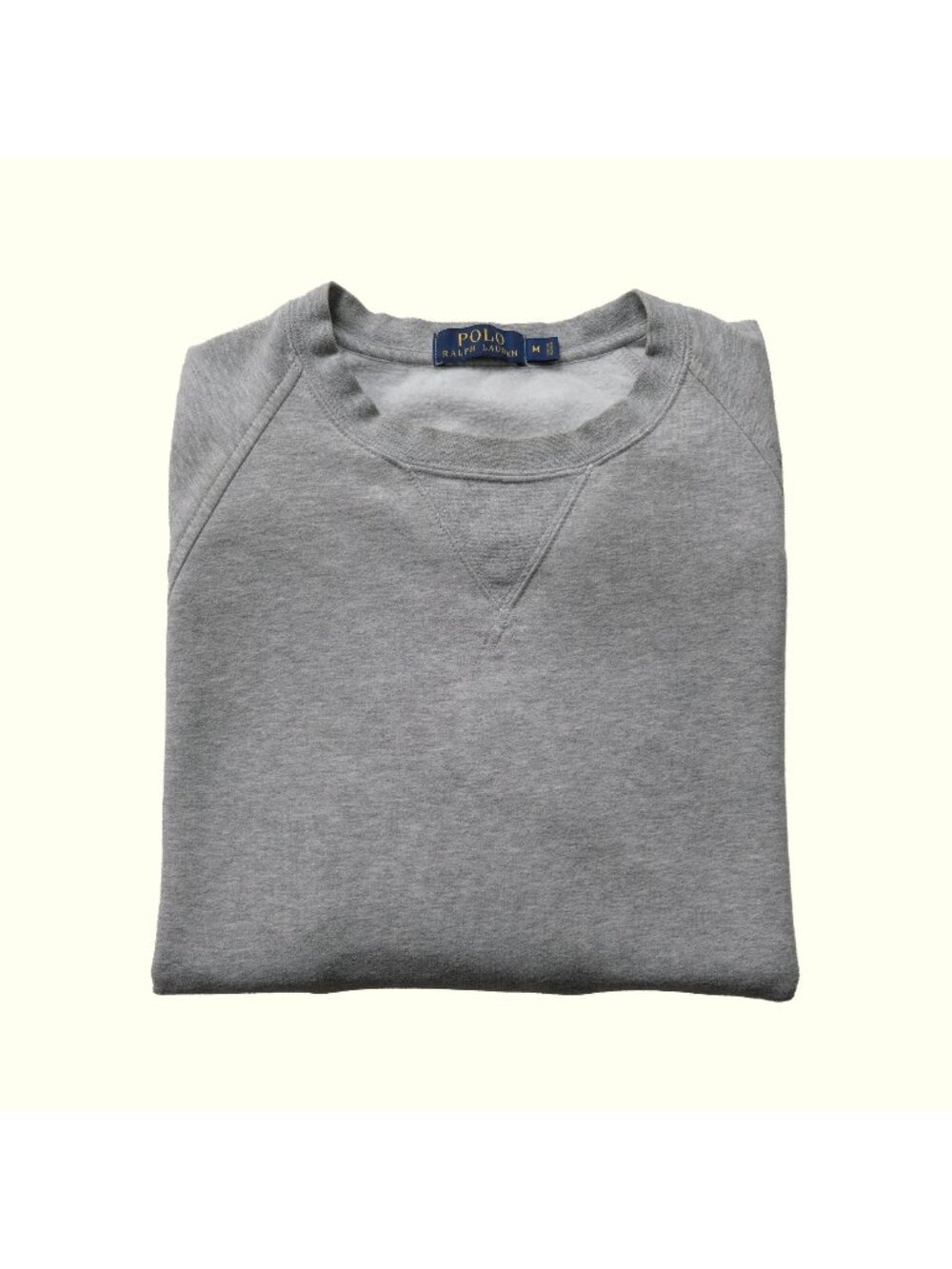 RALPH LAUREN POLO VTG Y2K 00s SWEATSHIRT VTG Y2K CLASSIC PATCH BLANK GRAY SZ M